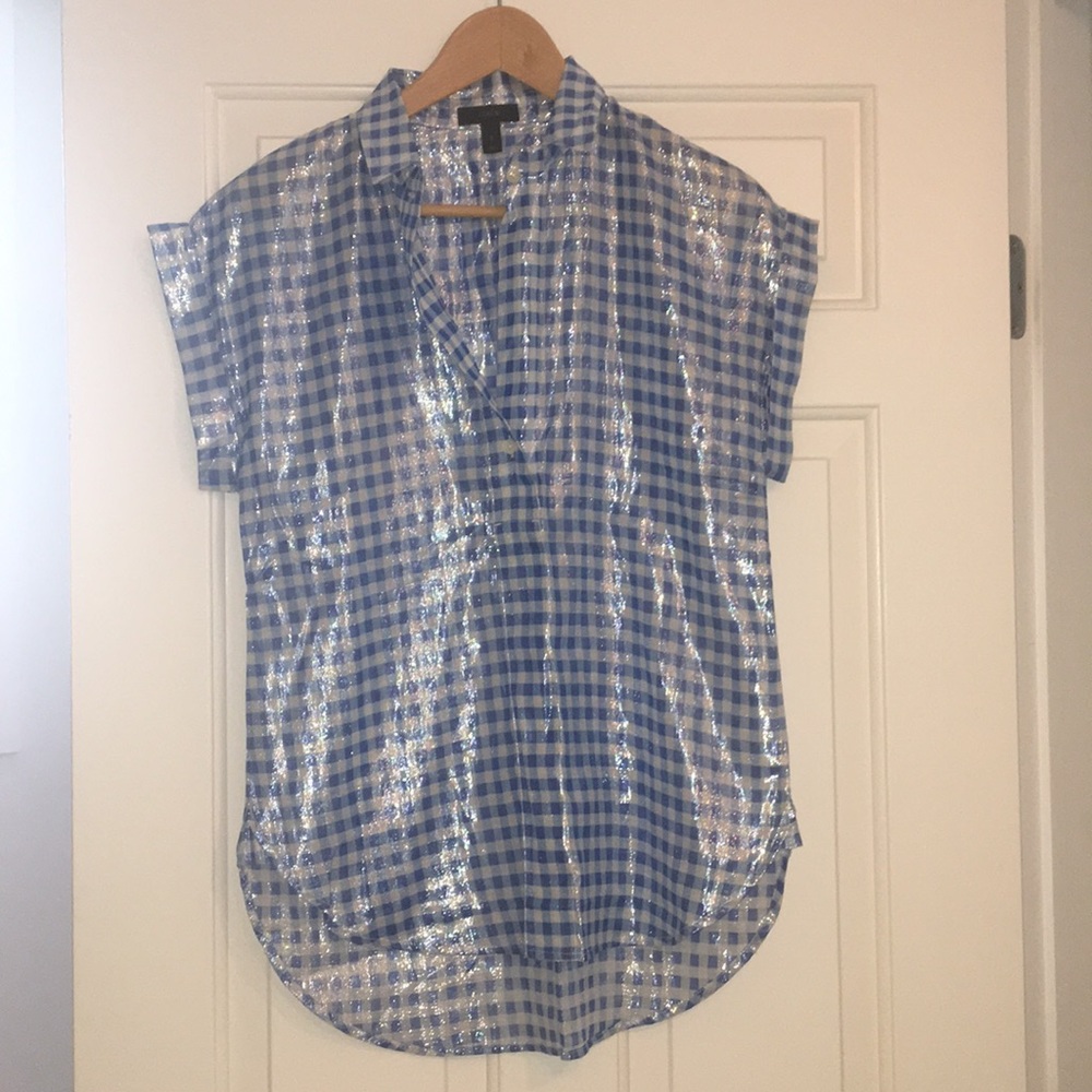 JCrew Metallic short sleeve top
